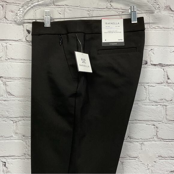 Rafaella Curvy Crop Pants Women's Size 4 Black Business Casual Travel Stretch - Picture 2 of 11
